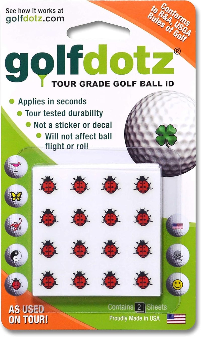Golfdotz - USGA Rule Conforming Novelty Golf Ball Markers, Golf Ball Stickers for Marking Balls, No More Smearing from Stamps, Gifts for Golfers, Dads, and Retirees, (CreaturesCollection; 18-32 Count) - Image 1