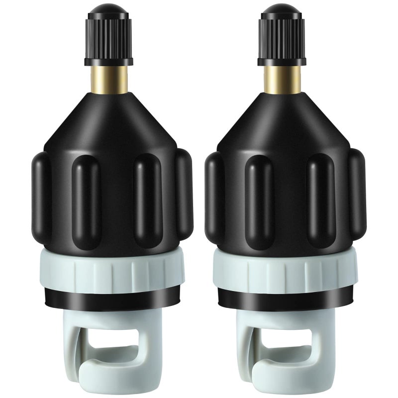 SUP Paddle Board Air Nozzle Kayak Air Valve Adapter Head Car Pump Inflation Adapter Inflation Adapter, Black 2pcs - Image 1