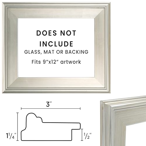 Creative Mark Plein Air Style Frame, Hand Leafed Silver, 9x12-3" Wide Moulding with 1/2" Rabbet Depth, Open Back W/O Glazing, Museum Quality, For Art Panels, Stretched Canvas, Pictures and More - Image 3