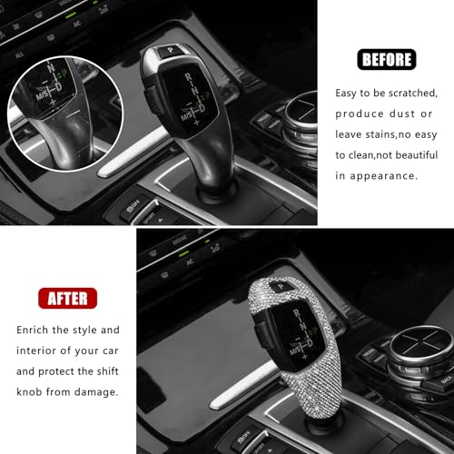 HHLOU Bling Interior Accessories Gear Shift Knob Cover Trim Fit for BMW 1 2 3 4 5 6 Series 3GT 5GT X3 X4 X5 X6 Model B - Image 3