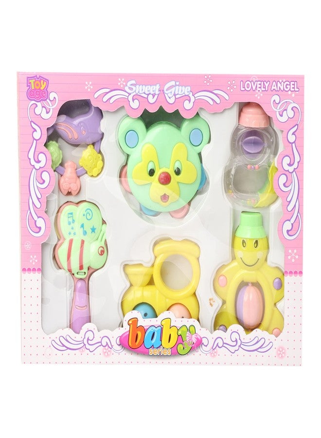PANCIKAA 6 Pieces Baby Rattle Set Non-Toxic Rattle Bell and Teether Cartoon Toy Educational Toy for Baby Toddlers Newborn Colorful - Mix - Image 1
