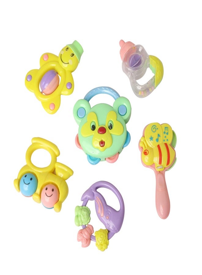 PANCIKAA 6 Pieces Baby Rattle Set Non-Toxic Rattle Bell and Teether Cartoon Toy Educational Toy for Baby Toddlers Newborn Colorful - Mix - Image 4