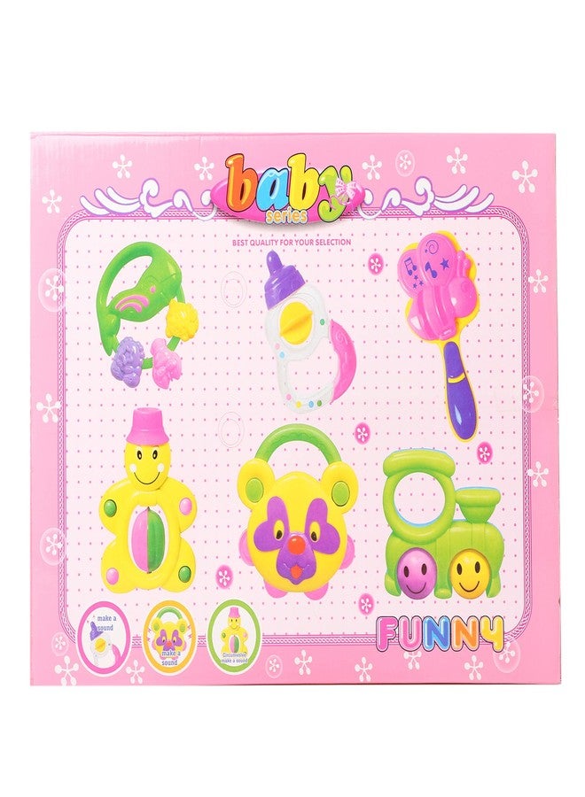 PANCIKAA 6 Pieces Baby Rattle Set Non-Toxic Rattle Bell and Teether Cartoon Toy Educational Toy for Baby Toddlers Newborn Colorful - Mix - Image 2