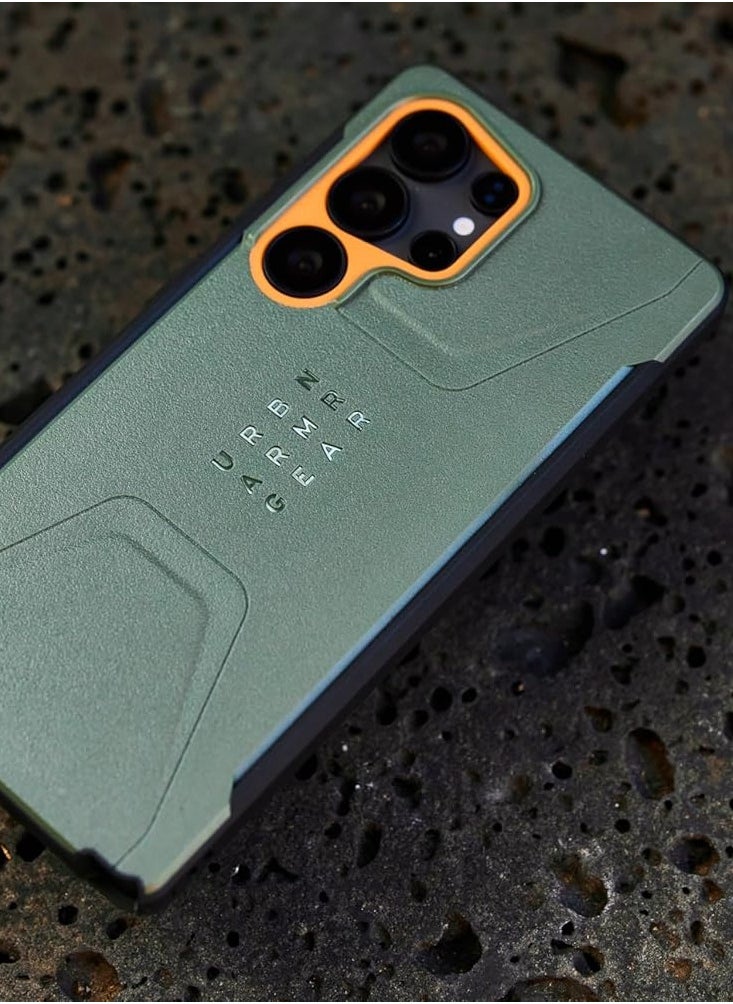 Urban Armor Gear - UAG Civilian MagSafe for Samsung Galaxy S25 ULTRA Case Cover [20 Feet Drop tested] - Olive Drab - Image 1