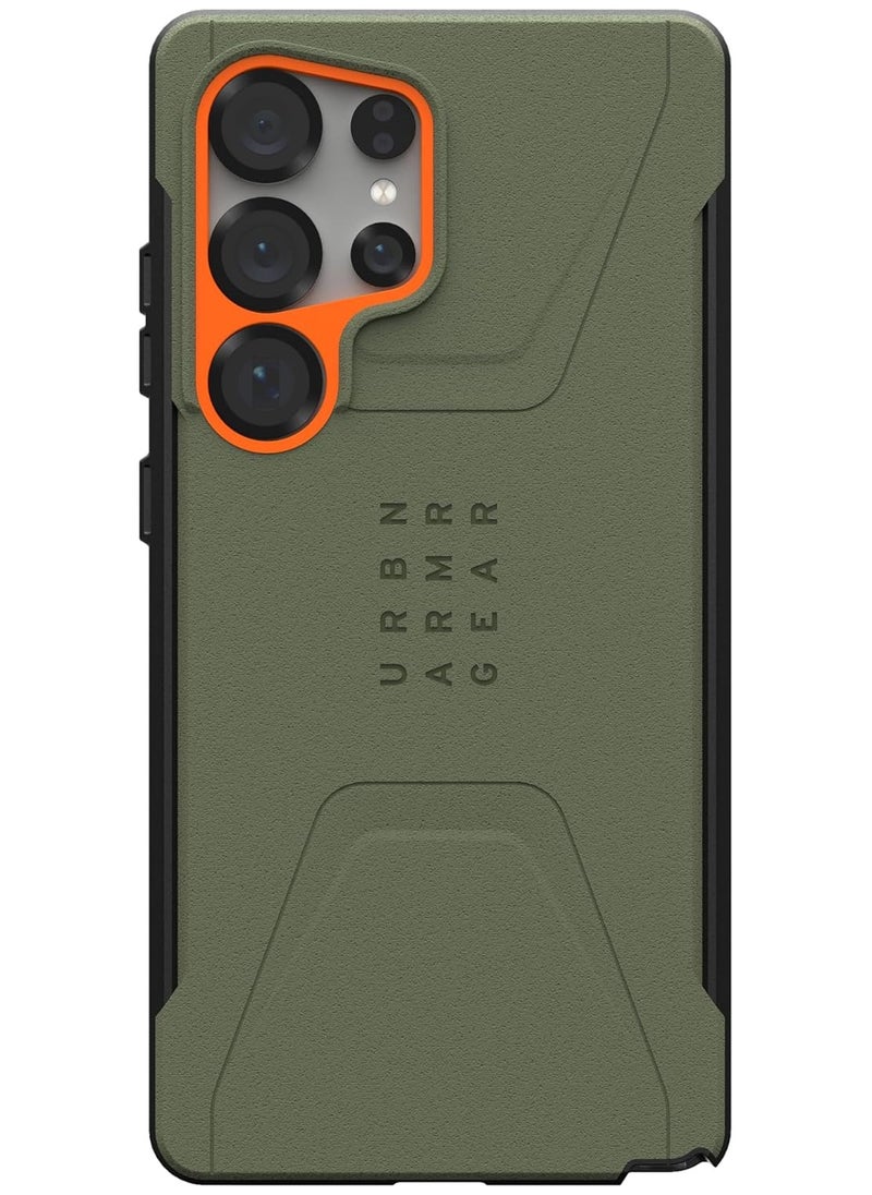 Urban Armor Gear - UAG Civilian MagSafe for Samsung Galaxy S25 ULTRA Case Cover [20 Feet Drop tested] - Olive Drab - Image 1