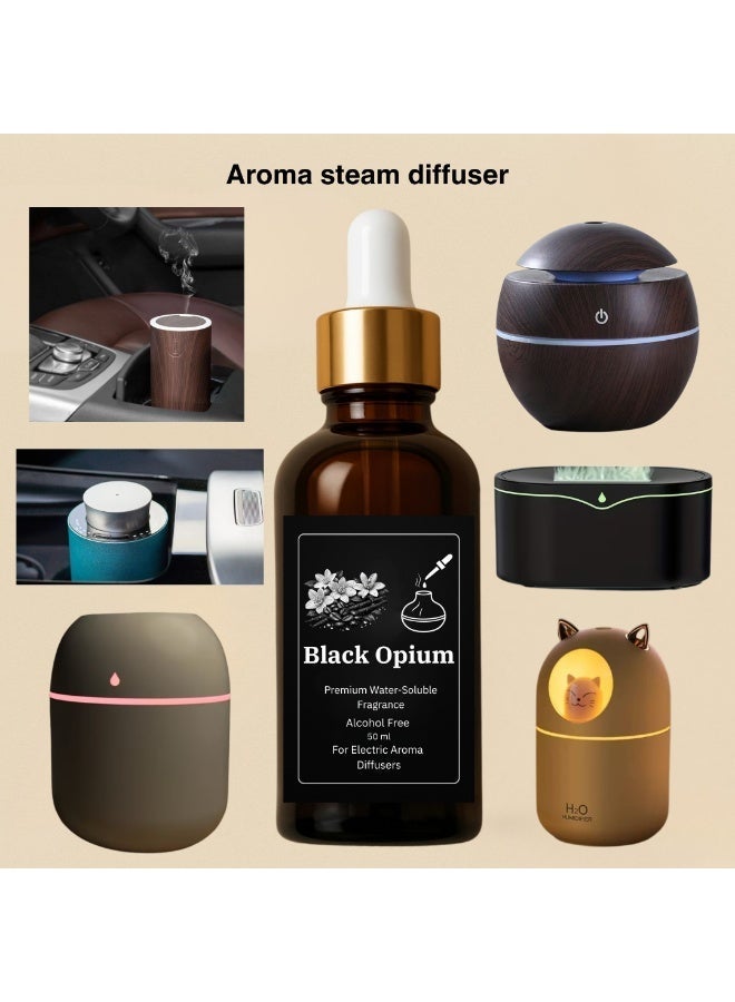 Black Opium Concentrated Fragrance for Electric Steam Diffusers - (Refill Bottle) 50ml - Alcohol-Free - Strong Longevity - Safe for Health - Image 2