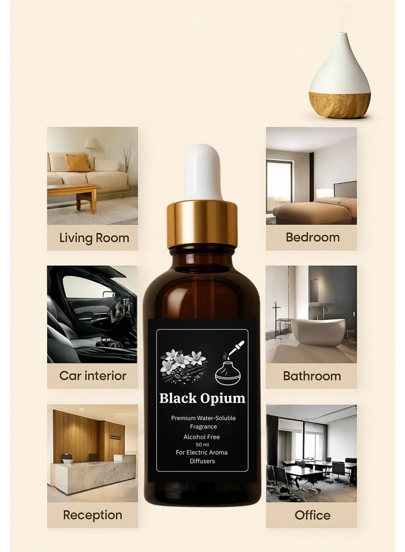 Black Opium Concentrated Fragrance for Electric Steam Diffusers - (Refill Bottle) 50ml - Alcohol-Free - Strong Longevity - Safe for Health - Image 5