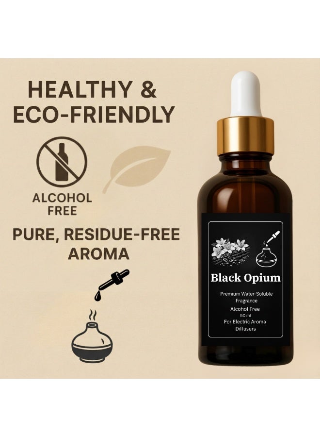 Black Opium Concentrated Fragrance for Electric Steam Diffusers - (Refill Bottle) 50ml - Alcohol-Free - Strong Longevity - Safe for Health - Image 3
