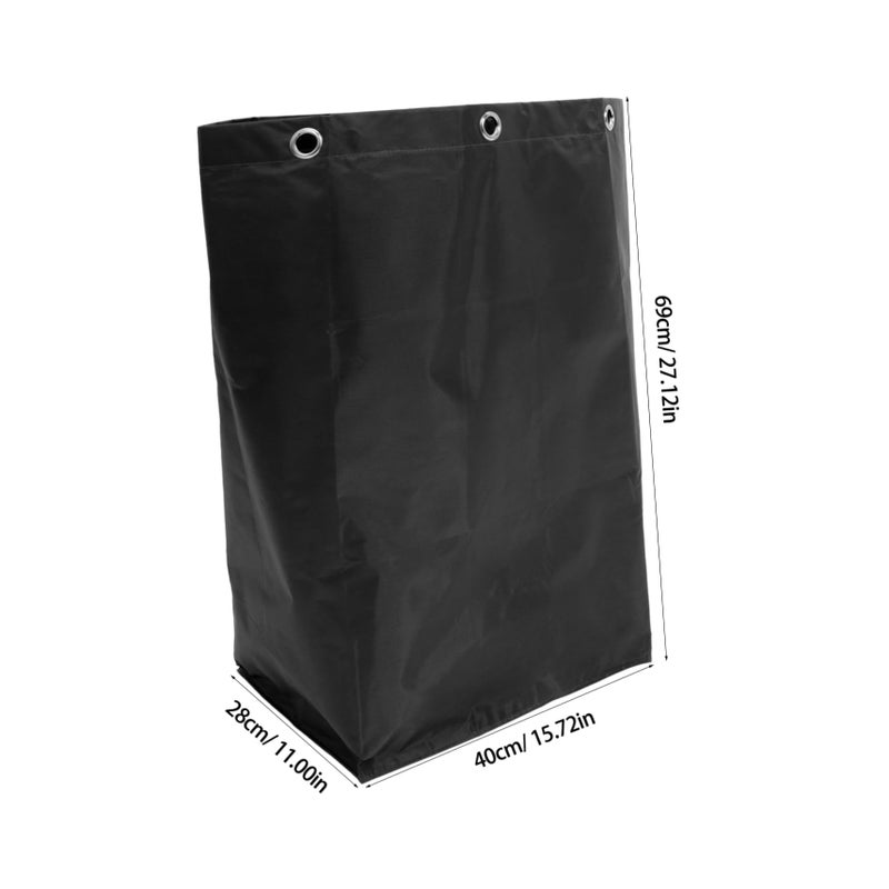 Heavy Duty Canvas Cleaning Cart Bag Replacement With Hooks Large Capacity - Image 3
