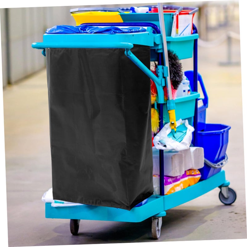 Heavy Duty Canvas Cleaning Cart Bag Replacement With Hooks Large Capacity - Image 5