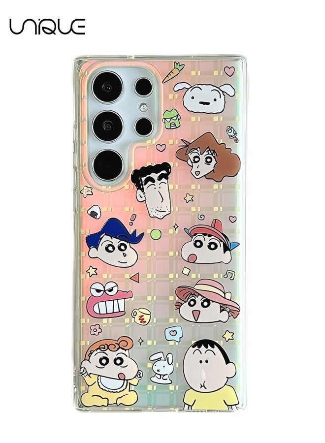 Unique Compatible for Samsung Galaxy S25 Ultra Case - Crayon Shin-chan Pattern Phone Case - Anime Character Phone Case - IMD Material Phone Case - Slim Shockproof Phone Case - Image 1