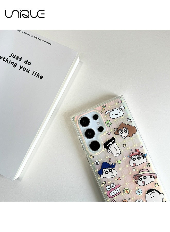 Unique Compatible for Samsung Galaxy S25 Ultra Case - Crayon Shin-chan Pattern Phone Case - Anime Character Phone Case - IMD Material Phone Case - Slim Shockproof Phone Case - Image 3