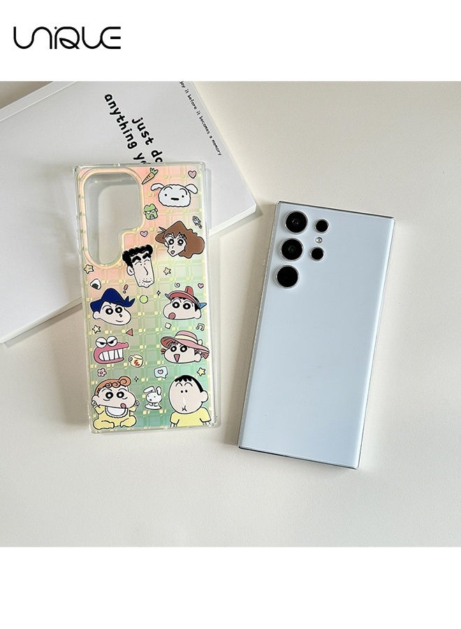 Unique Compatible for Samsung Galaxy S25 Ultra Case - Crayon Shin-chan Pattern Phone Case - Anime Character Phone Case - IMD Material Phone Case - Slim Shockproof Phone Case - Image 4