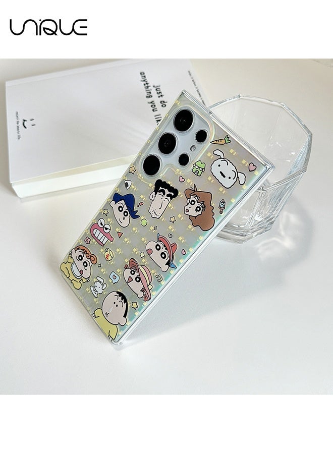 Unique Compatible for Samsung Galaxy S25 Ultra Case - Crayon Shin-chan Pattern Phone Case - Anime Character Phone Case - IMD Material Phone Case - Slim Shockproof Phone Case - Image 5