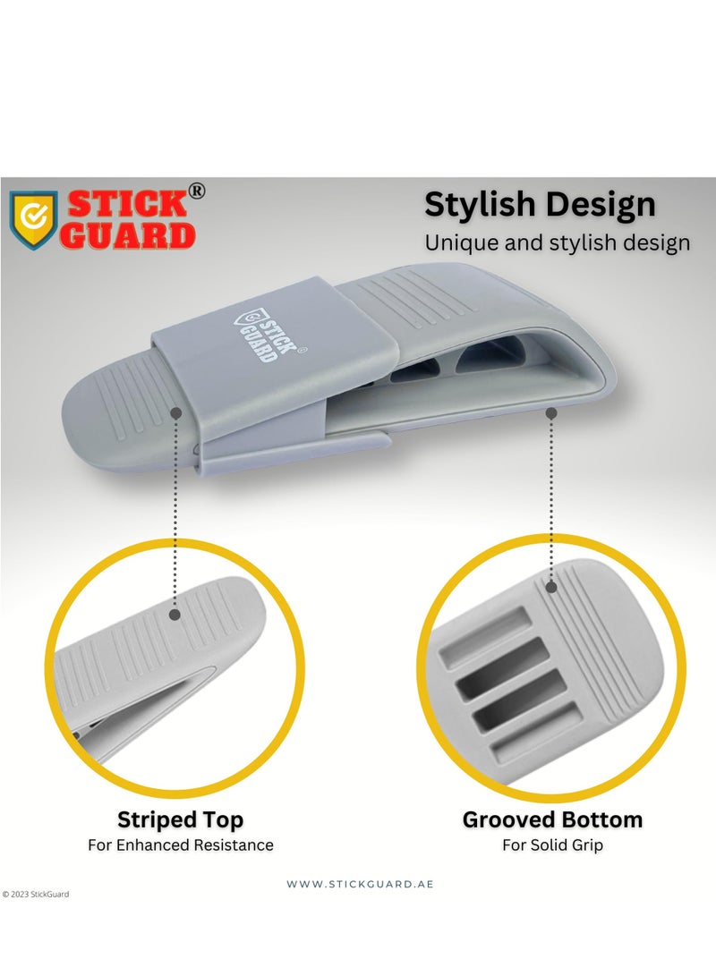 ستيك جارد سدادة باب مطاطية شديدة التحمل من StickGuard (عبوة من قطعتين) - أسافين أبواب مطاطية ممتازة مضادة للانزلاق مع حامل - إسفين إيقاف الباب للمنزل والمكتب والمدرسة - متوافق مع جميع الأسطح - Image 4
