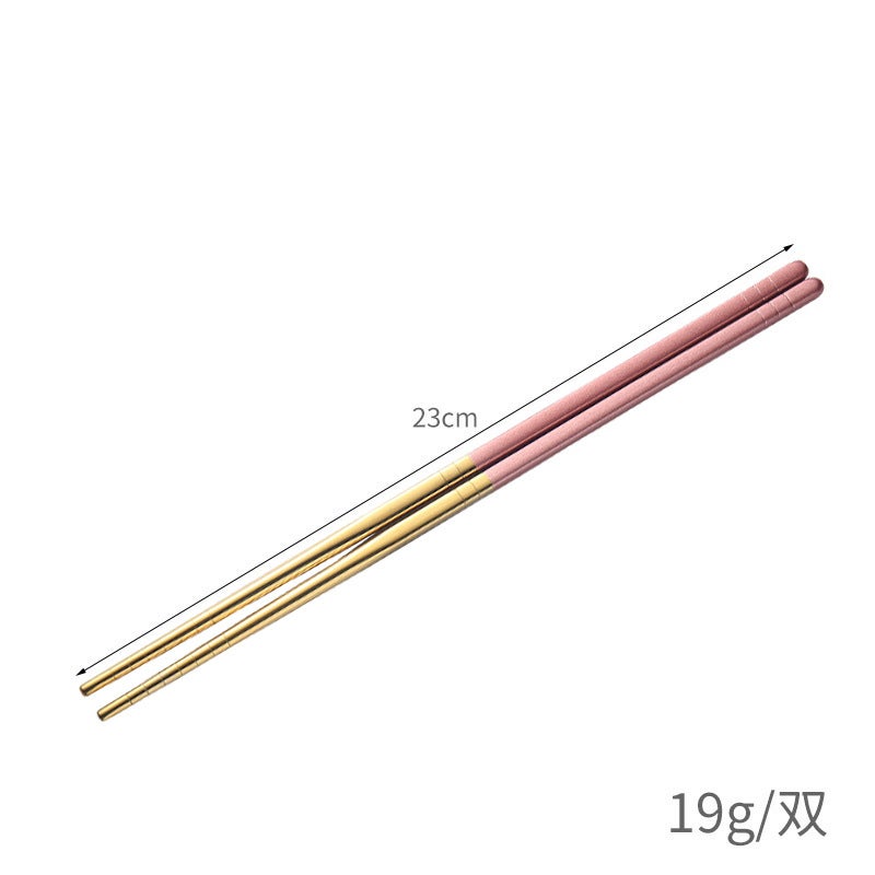 304 stainless steel chopsticks insulated Chinese household chopsticks can be high temperature disinfection children's chopsticks manufacturers wholesale can add logo 23cm [304 material] (Platinum) cloth wheel light - Image 2