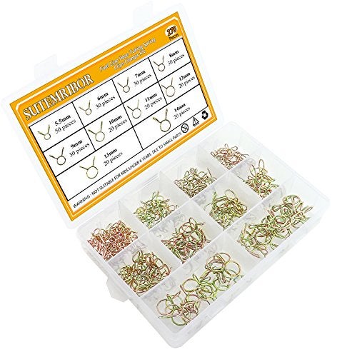 Sutemribor سوتيمريبر 270 قطعة 10 أحجام مجموعة مشابك أنابيب خط الوقود للدراجات النارية والسكوتر و ATV، 5.5-14 مم - Image 2