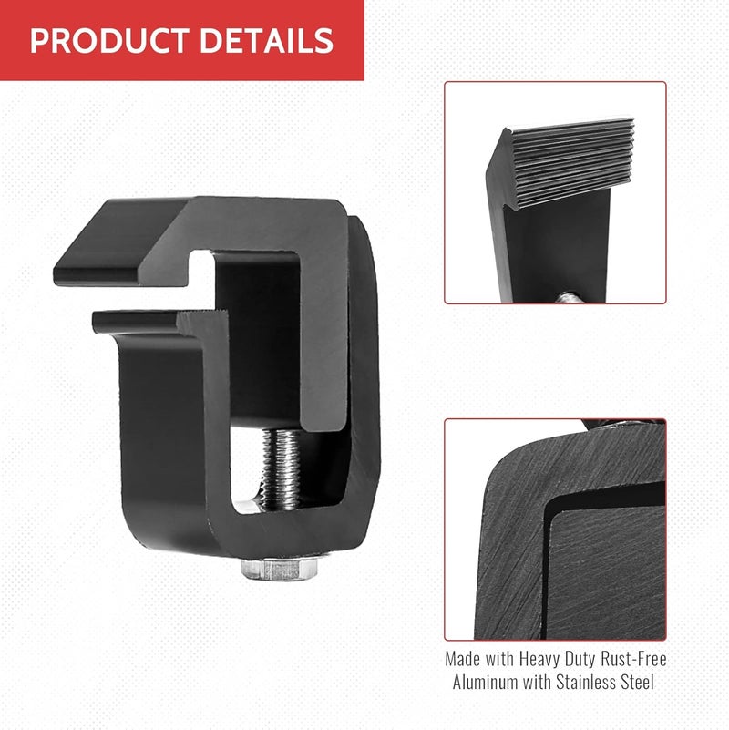 AA-Racks P-AC-08 Truck Cap/Camper Shell Mounting Clamp Set of 4 - Black - Image 3
