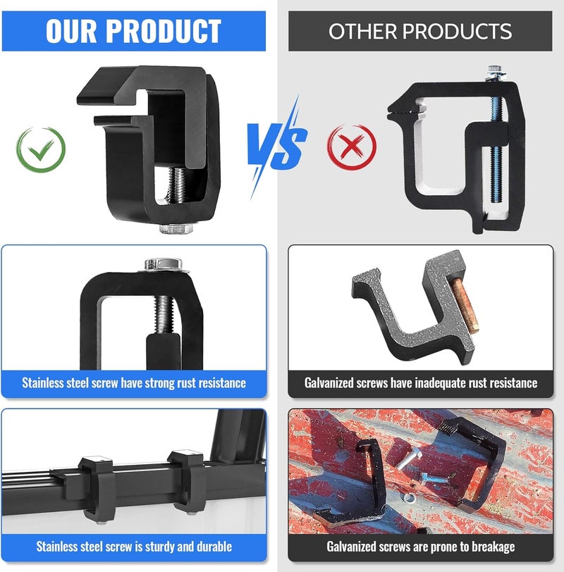 AA-Racks P-AC-08 Truck Cap/Camper Shell Mounting Clamp Set of 4 - Black - Image 4
