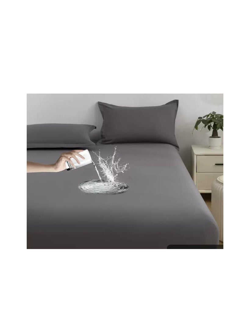 Extra Soft Bed Sheets King Size, Waterproof Fitted Sheet, Mattress Protector Anti-Slip Bed Sheet Cover Bedroom 
