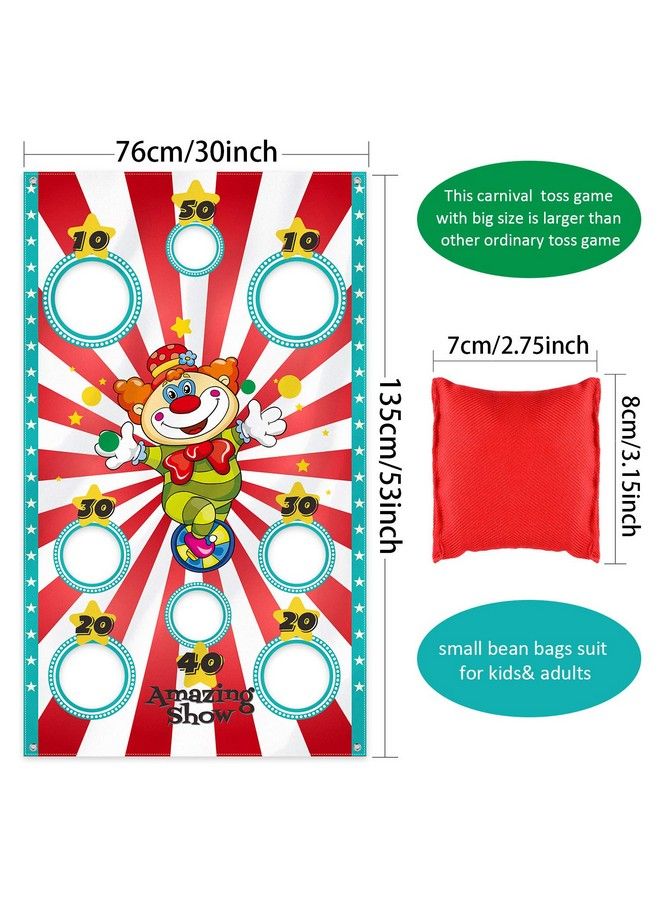 Blulu Carnival Clown Toss Game Banner With 3 Bean Bags For Kids And Adults In Carnival Party Activities Carnival Party Decoration Supply Set - Image 3