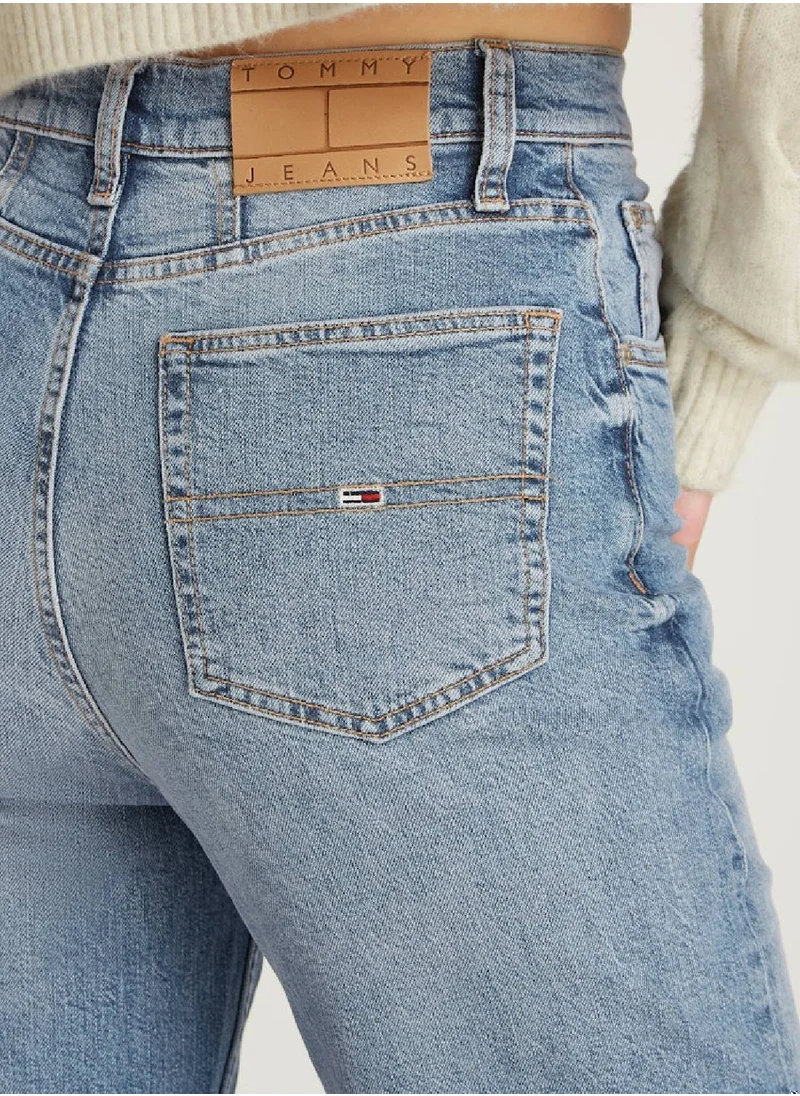 TOMMY JEANS Women's Mom Jeans - Cotton, Blue
