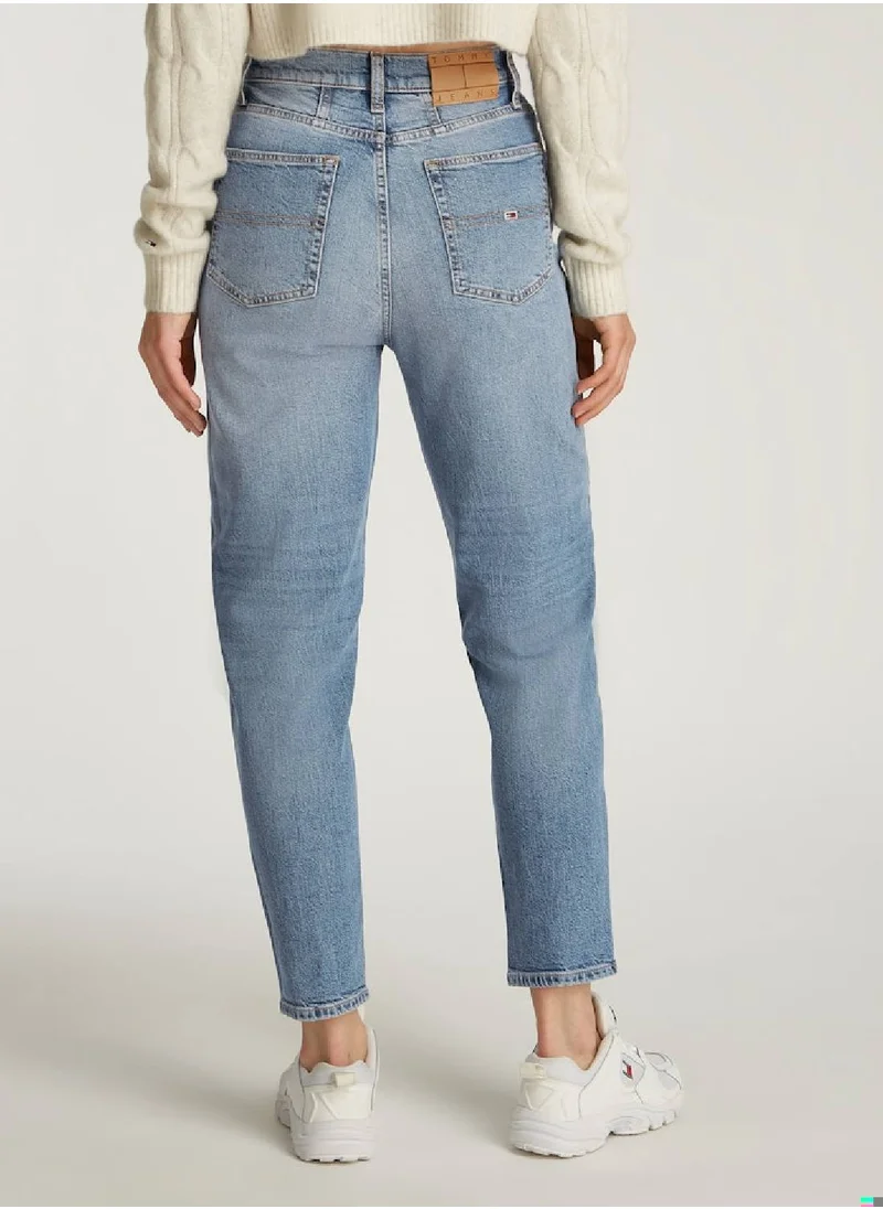 TOMMY JEANS Women's Mom Jeans - Cotton, Blue