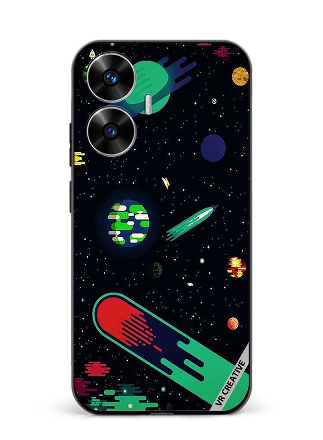 VR CREATIVE Protective Case Cover For Realme C55 Galaxy Design Multicolour - Image 1