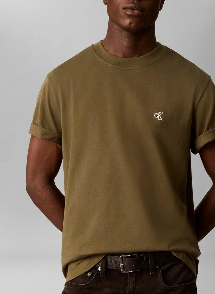 Calvin Klein Jeans  Monogram Logo Terry Crew Neck Sweatshirt for Men | Best Price UAE