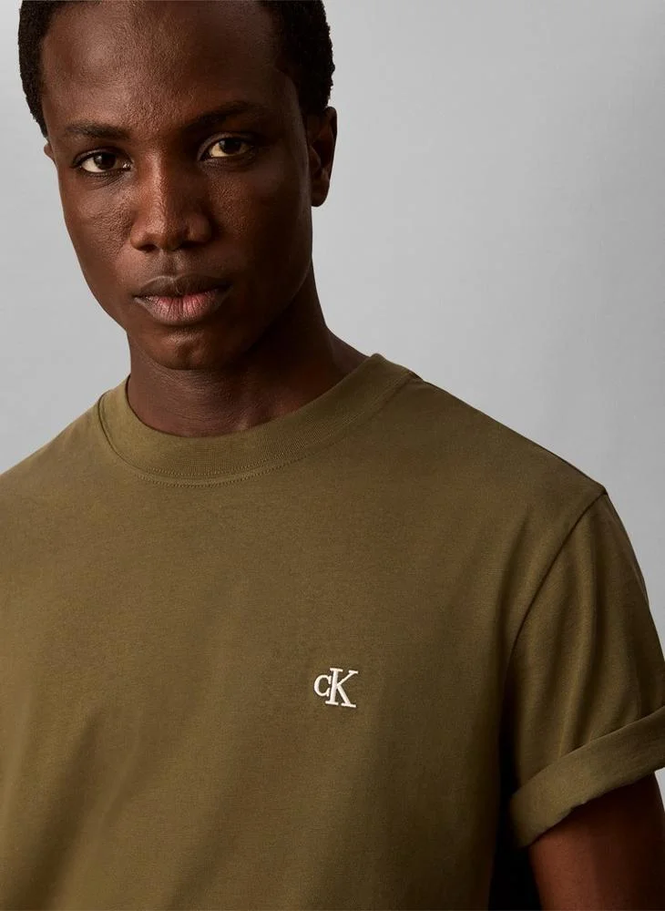 Calvin Klein Jeans  Monogram Logo Terry Crew Neck Sweatshirt for Men | Best Price UAE