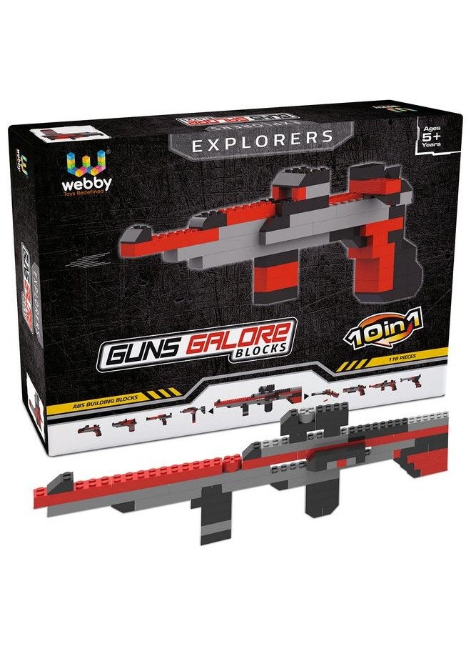 Webby 10 In 1 Guns Abs Blocks Kit Fun Creative Toy Set For 5+ Years Kid (118 Pcs)  - Image 3