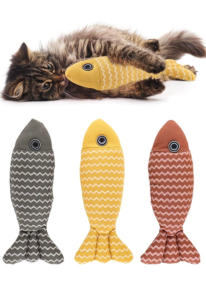 3 Pack Catnip Toy Fish Cat Toy Cat Chew Toy Bite Resistant Catnip Toys for Cats Catnip Cat Toys Cat Teething Chew Toy - Image 1