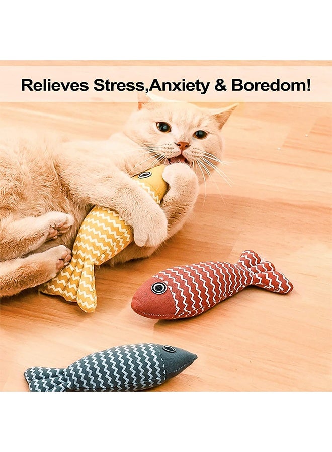 3 Pack Catnip Toy Fish Cat Toy Cat Chew Toy Bite Resistant Catnip Toys for Cats Catnip Cat Toys Cat Teething Chew Toy - Image 2