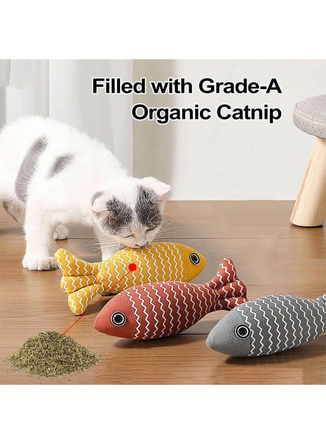 3 Pack Catnip Toy Fish Cat Toy Cat Chew Toy Bite Resistant Catnip Toys for Cats Catnip Cat Toys Cat Teething Chew Toy - Image 5
