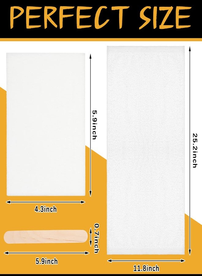 Oudain 27 Pieces Wood Wax Applicator, Includes 15 White Non-Woven Pads 2 Terry Cloth Buffing Towels and 10 Stirring Sticks for Polishing Cutting Board and Multi Purpose Use in Home - Image 2