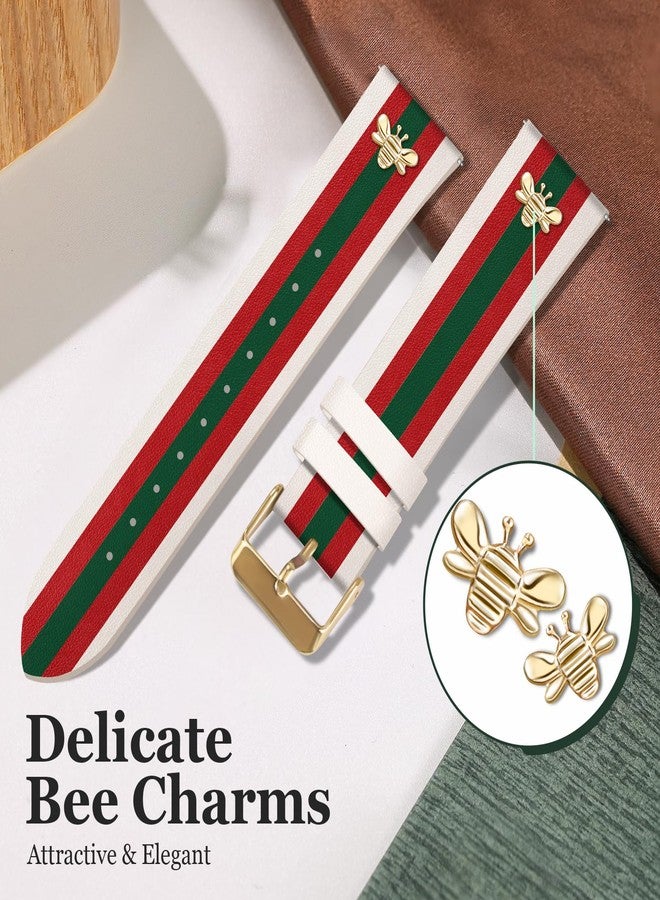 MOINSPIRE Designer Leather Bands with Charms Compatible with Samsung Galaxy Watch 7/6/5/4/Active 2 40mm 44mm/Watch 6 Classic 43mm 47mm/Watch 5 Pro 45mm/Watch 4 Classic 42mm 46mm, 20mm - Image 5