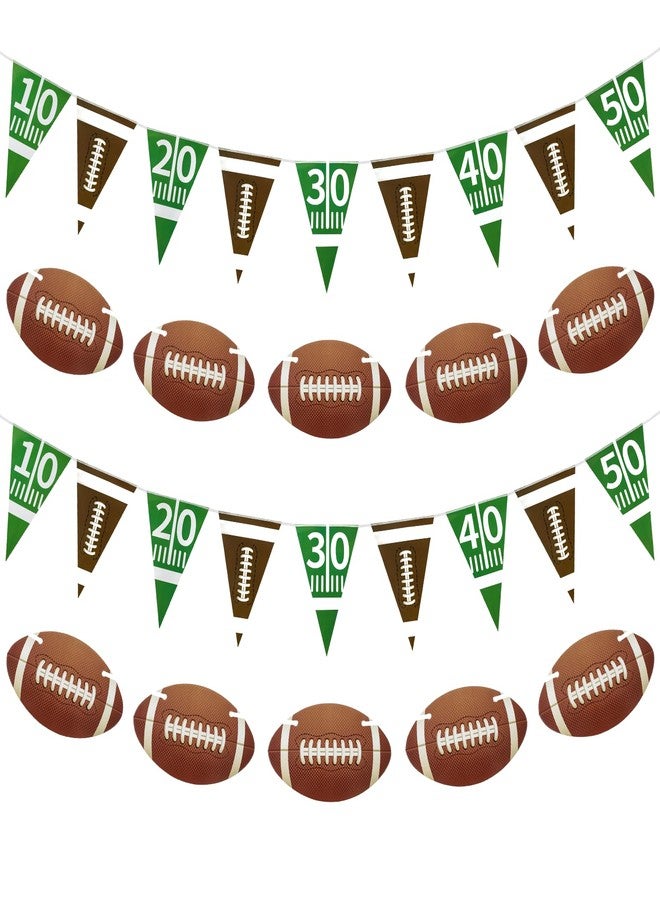 Lukinuo Football Party Banner 4Pcs American Football Pennant Banner Rugby Party Garland Football’s Triangle Banners Flags for Sports Birthday Party Game Day Tailgate Party Supplies - Image 1