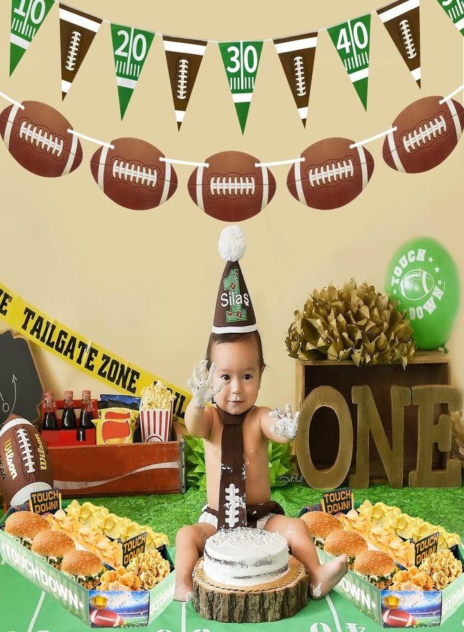 Lukinuo Football Party Banner 4Pcs American Football Pennant Banner Rugby Party Garland Football’s Triangle Banners Flags for Sports Birthday Party Game Day Tailgate Party Supplies - Image 4