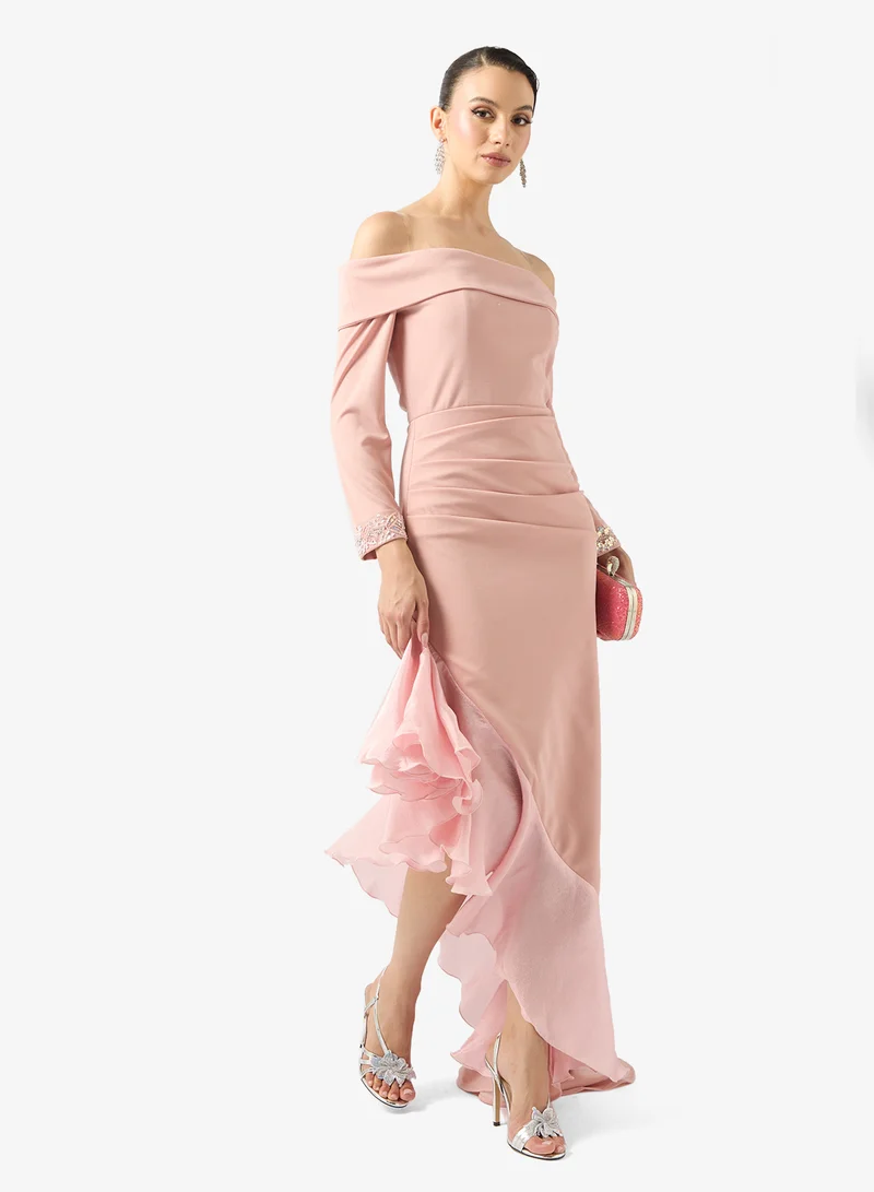Namshi x Asymmetric Ruffled Hem Dress