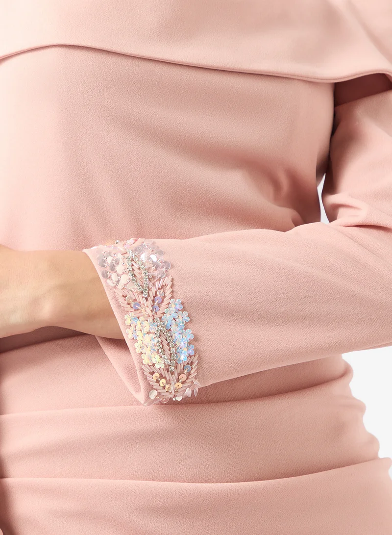 Namshi x Asymmetric Ruffled Hem Dress