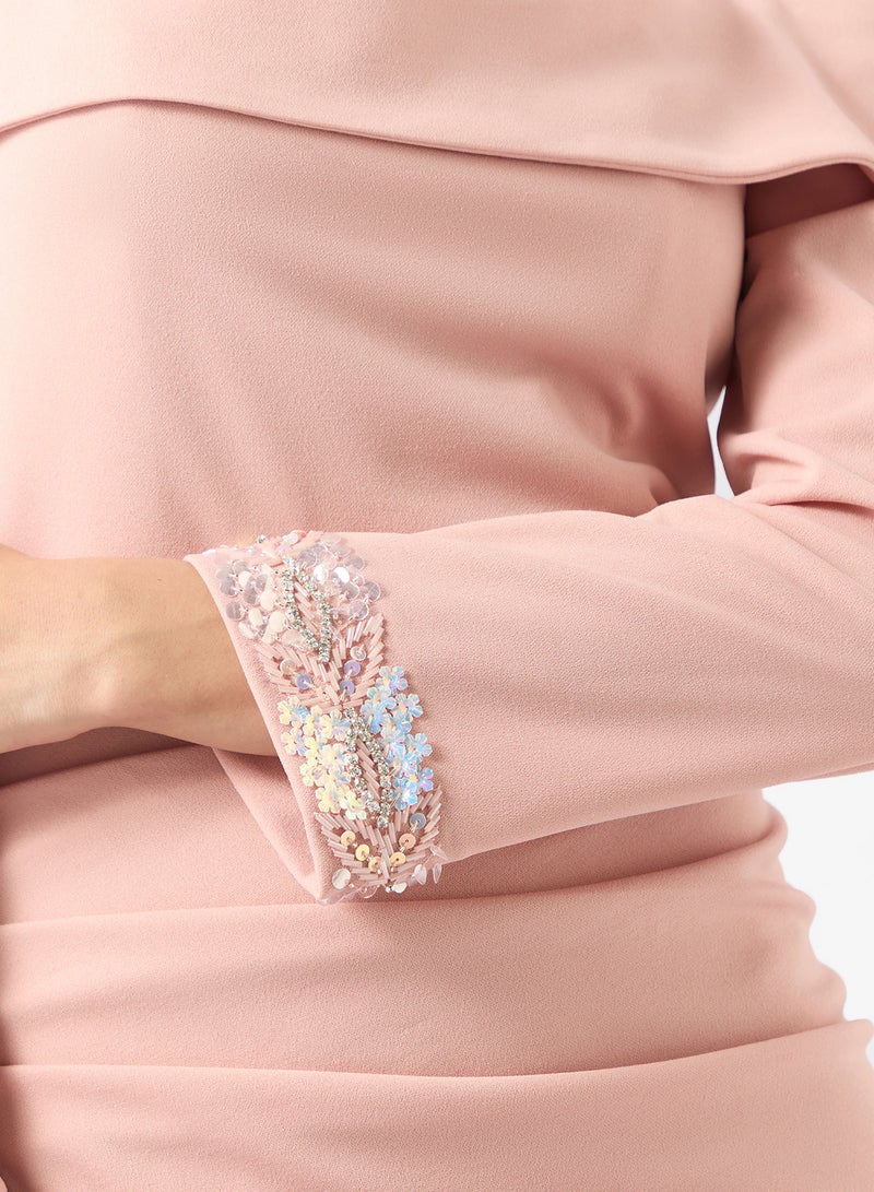 نمشي x فستان بحافة مكشكشة غير متماثلة - Image 4