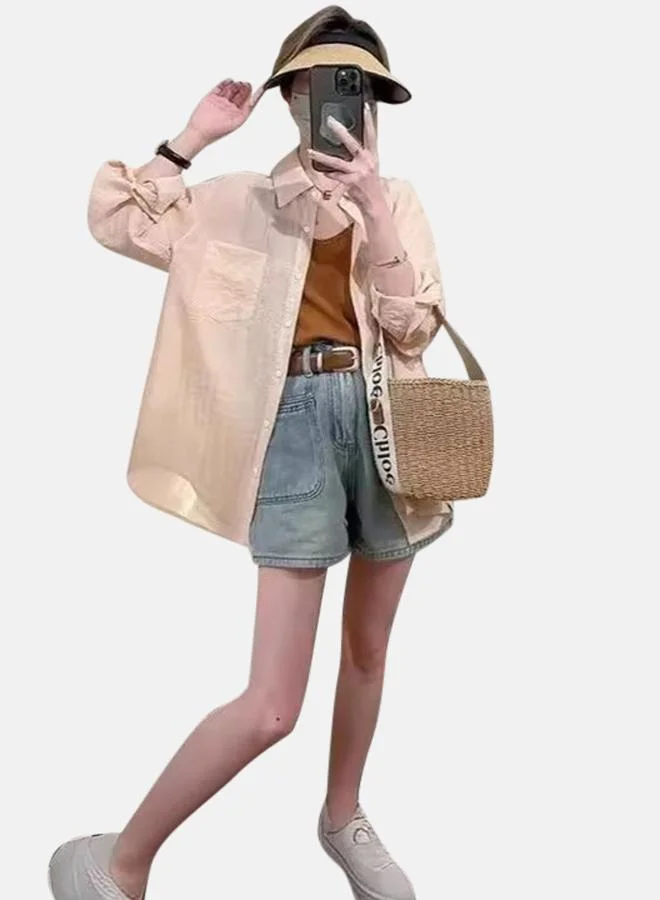 YUNIQEE Blue High-Rise Denim Shorts