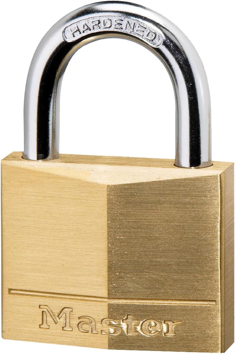 MasterLock 140D Solid Brass Padlock with Key, 1 Pack - Image 1
