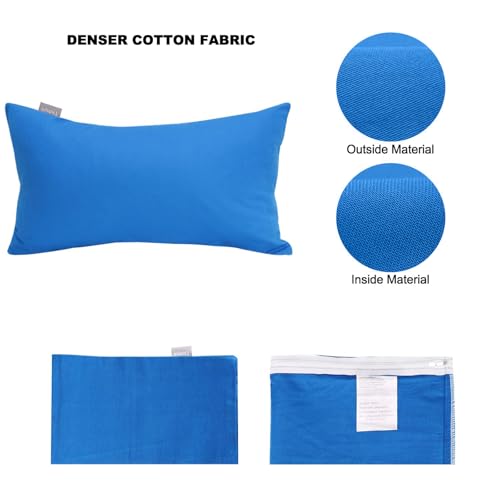 Thmyo 4-Pack 100% Cotton Lumbar Comfortable Solid Decorative Throw Pillow Case, Rectangle Cushion Cover Pillowcase Sublimation Blank Pillow Covers DIY Throw Pillowcase(12x20inch/30x50cm, Blue) - Image 5