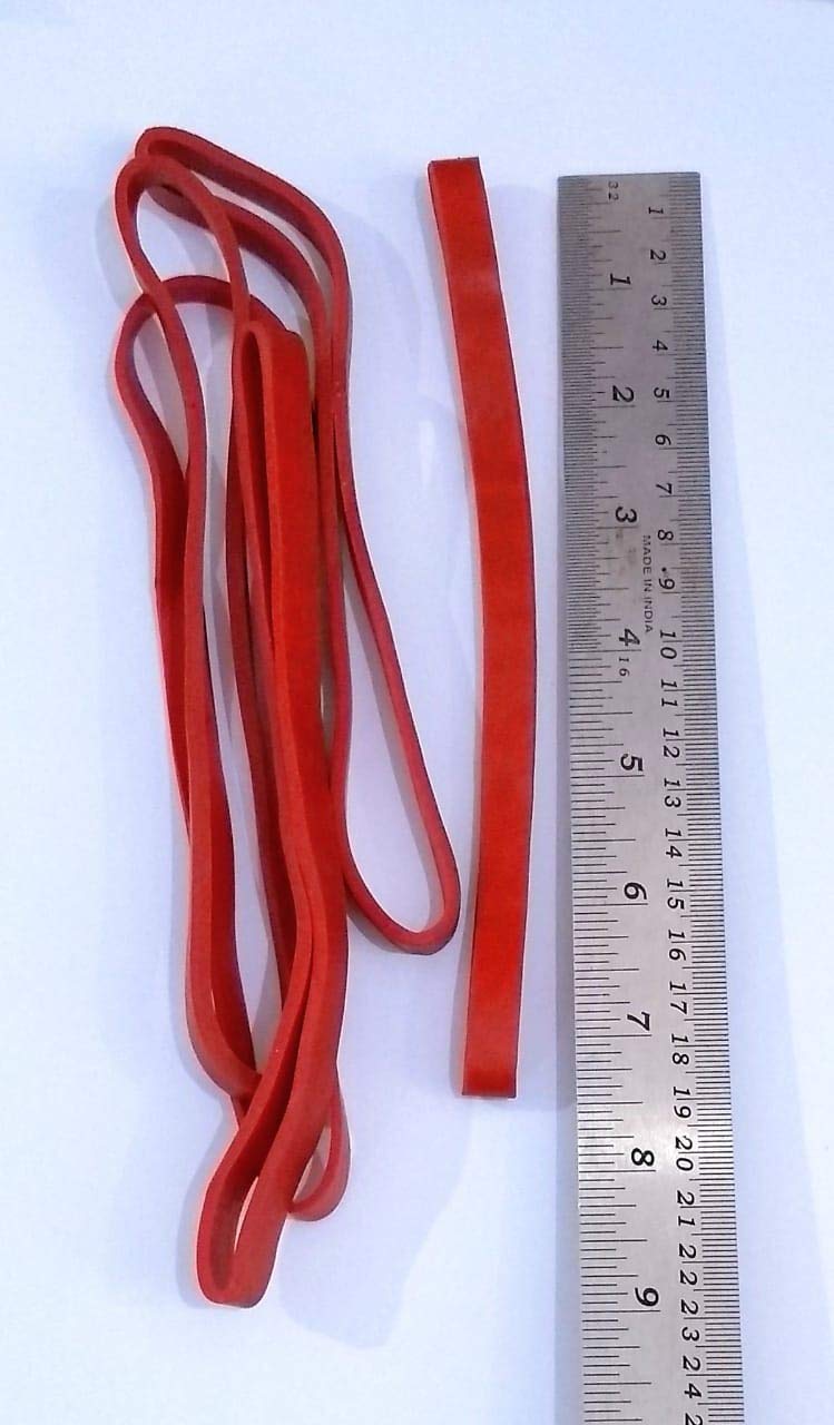 IMPRINT Wide Natural Rubberbands Red Color, Extra long 7.5 inches Diameter, Big, Large, Heavy Duty, Package inclues 10 Rubberbands - Image 3