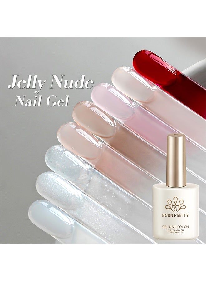 Born Pretty Color Nail Gel, Gel Nail Polish, UV & LED Soak Off, Nude Pink Gel Nail Polish, Sheer Jelly Formula Long-Lasting 14 Days Wear Nail Lacquer for Home & Salon Use 15ml - Image 2