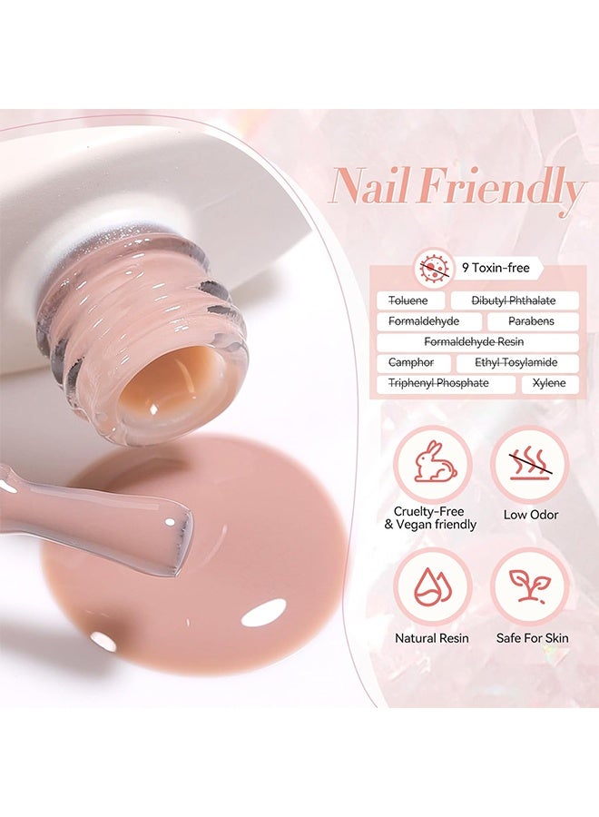 Born Pretty Color Nail Gel, Gel Nail Polish, UV & LED Soak Off, Nude Pink Gel Nail Polish, Sheer Jelly Formula Long-Lasting 14 Days Wear Nail Lacquer for Home & Salon Use 15ml - Image 4