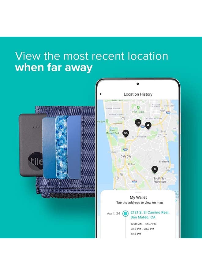 tile Slim 2022 Bluetooth Item Finder, 1 Pack, 60M Finding Range, Works With Alexa And Google Home, iOS And Android Compatible, Find Your Keys, Wallets, Purses And More Black - Image 4