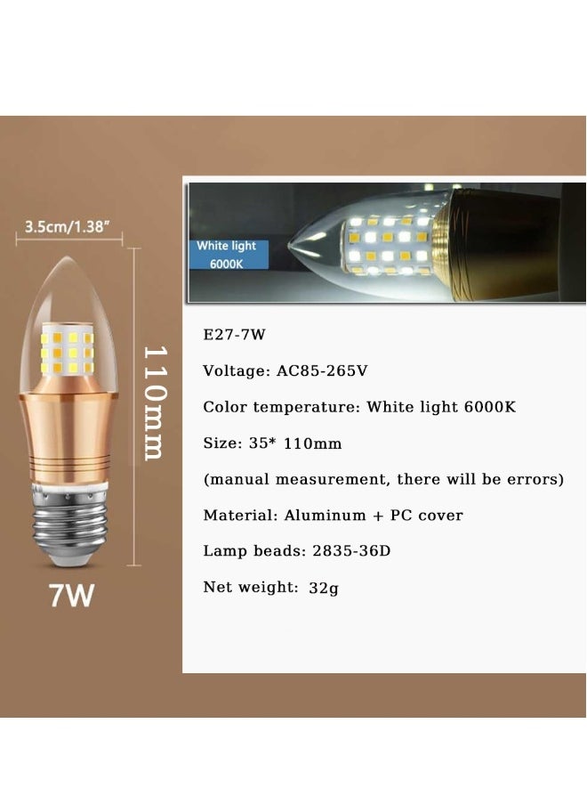 ماركة غير محددة 10 عبوة من مصابيح LED الذرة E27 فائقة السطوع، مصباح LED E27 أبيض دافئ 3000K، بدون ومضات، غير قابل للتعتيم، مصباح موفر للطاقة بقوة 1200LM مع إضاءة ثلاثية الألوان لمصباح الطاولة، مصباح الأرضية، ومصابيح السقف.  - Image 5