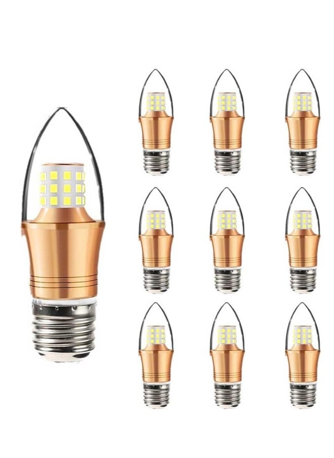 ماركة غير محددة 10 عبوة من مصابيح LED الذرة E27 فائقة السطوع، مصباح LED E27 أبيض دافئ 3000K، بدون ومضات، غير قابل للتعتيم، مصباح موفر للطاقة بقوة 1200LM مع إضاءة ثلاثية الألوان لمصباح الطاولة، مصباح الأرضية، ومصابيح السقف.  - Image 1